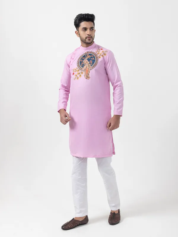 Men_Printed_Pink_Kurta