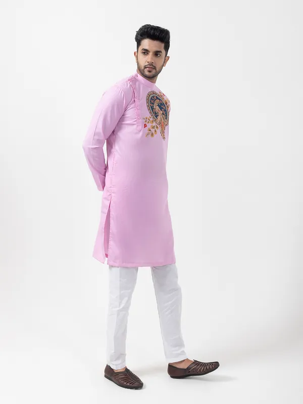 Men_Printed_Pink_Kurta