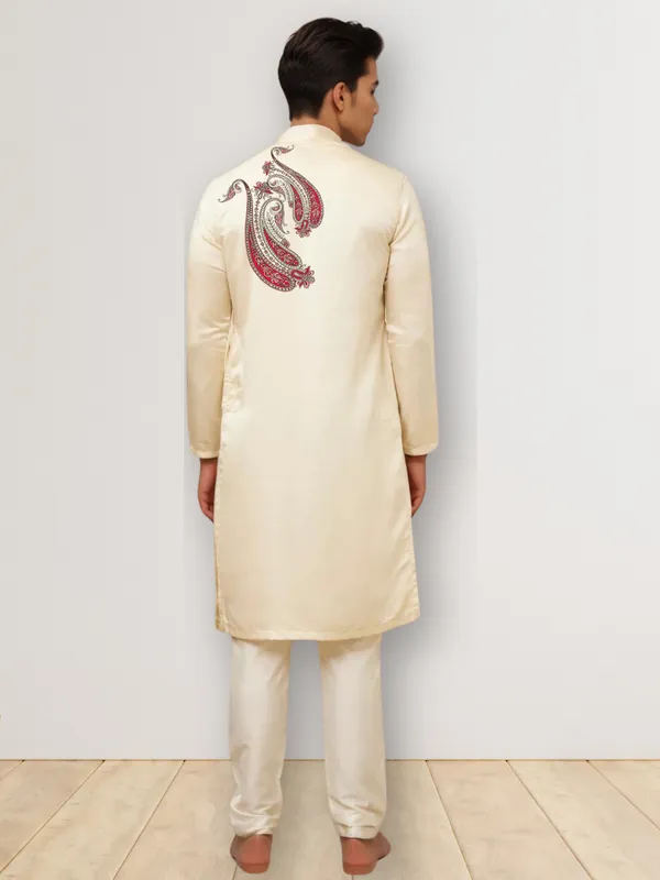 Men_Printed_Beige_Kurta