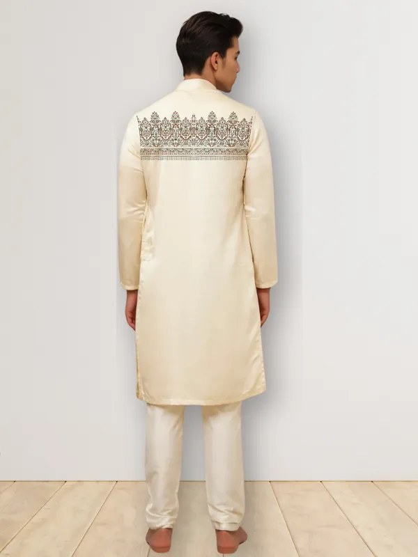 Men_Printed_Beige_Kurta
