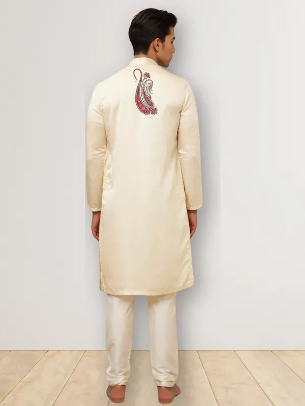 Men_Printed_Beige_Kurta