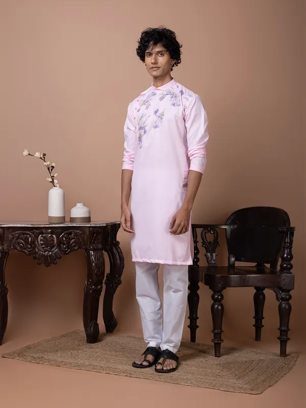 Men_Printed_Pink_Kurta