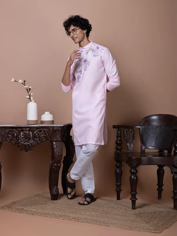 Men_Printed_Pink_Kurta
