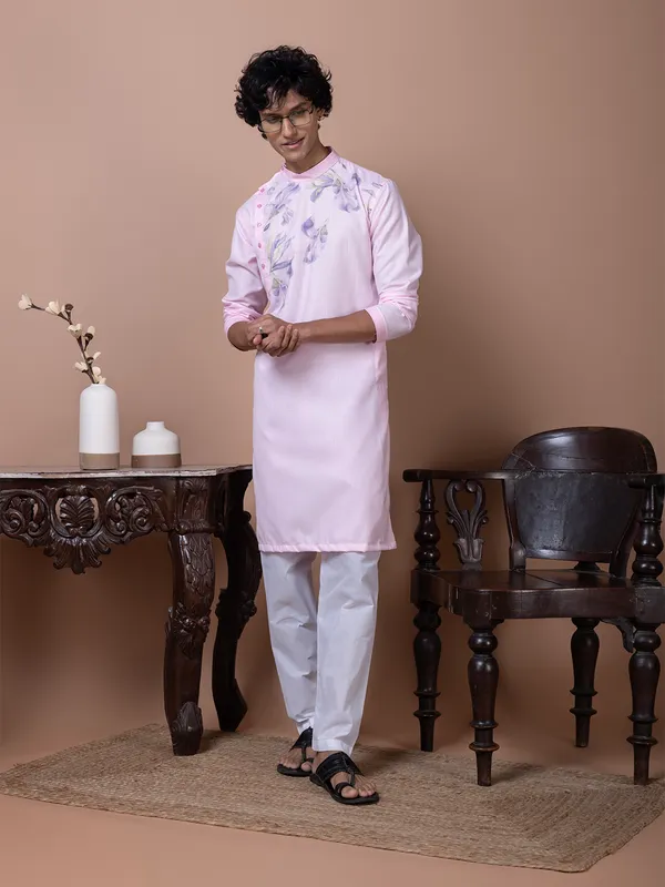Men_Printed_Pink_Kurta