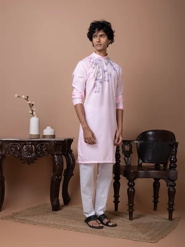 Men_Printed_Pink_Kurta