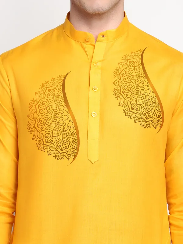 Men_Printed_Yellow_Kurta