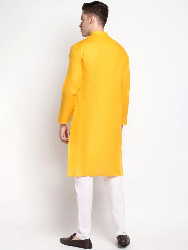 Men_Cotton_Yellow_Kurta