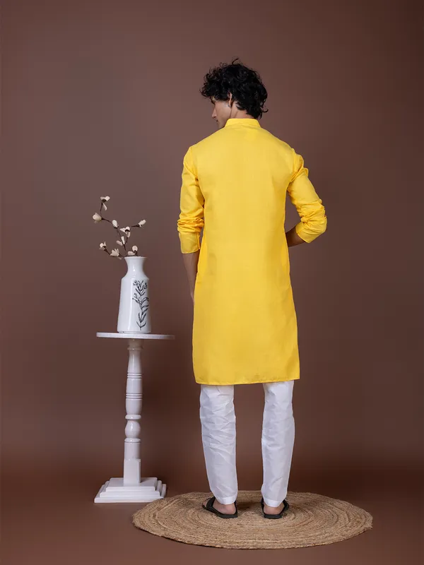 Men_Printed_Yellow_Kurta