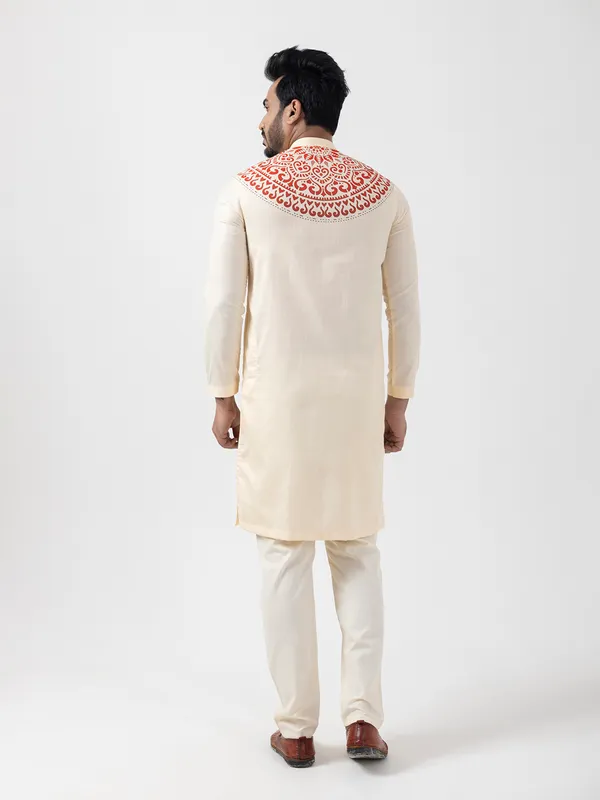 Men_Printed_Beige_Kurta