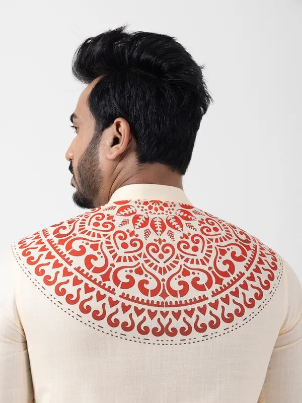 Men_Printed_Beige_Kurta