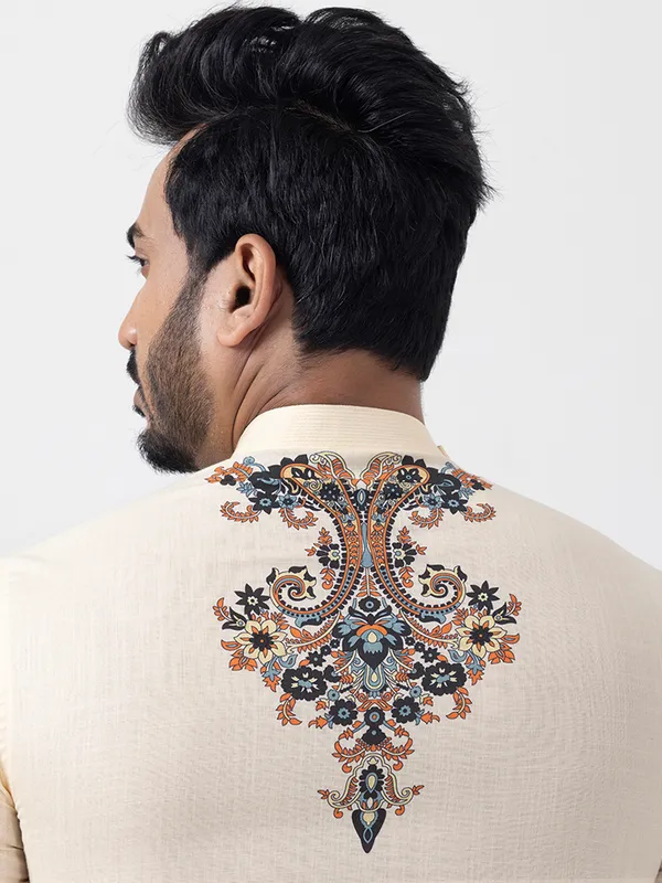 Men_Printed_Beige_Kurta