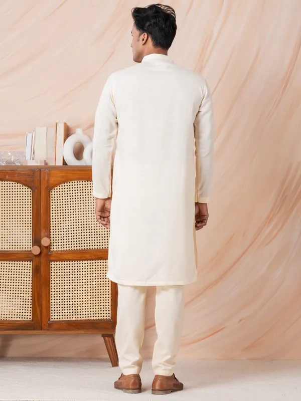 Men_Printed_Beige_Kurta