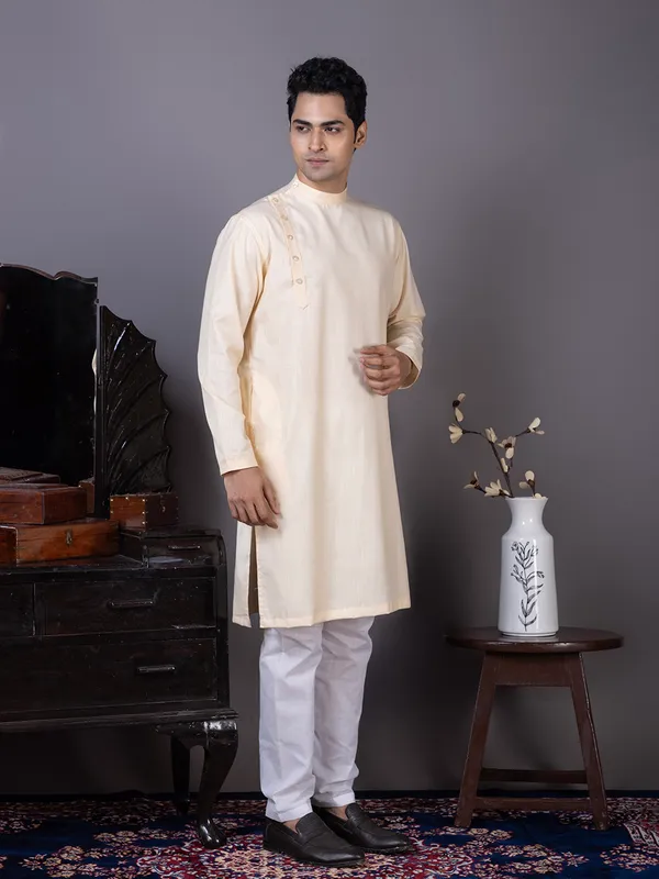 Men_Beige_Kurta