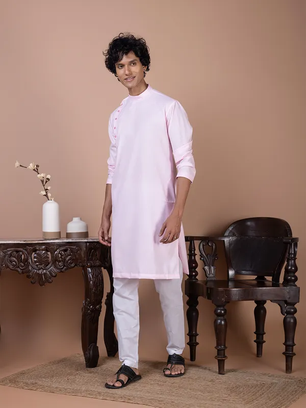 Men_Silk_Pink_Kurta