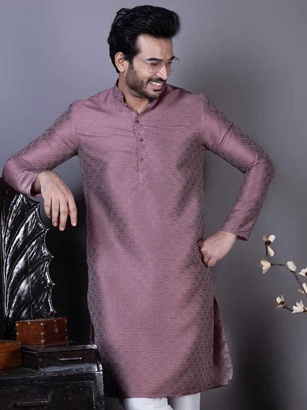 Men_Printed_Purple_Kurta