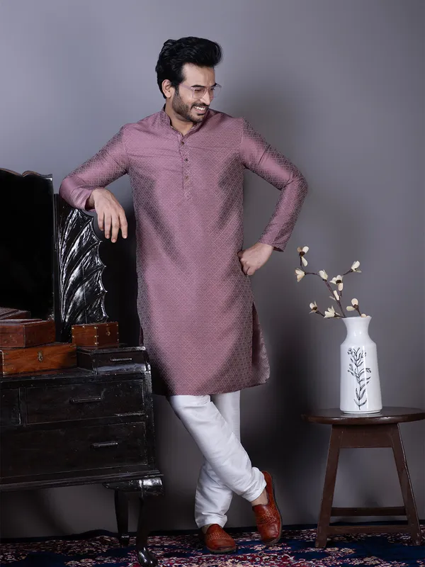Men_Printed_Purple_Kurta
