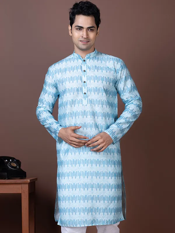 Men_Woven_Blue_Kurta
