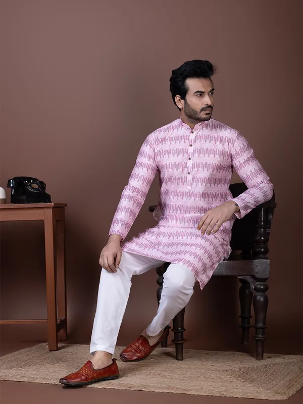 Men_Woven_Pink_Kurta