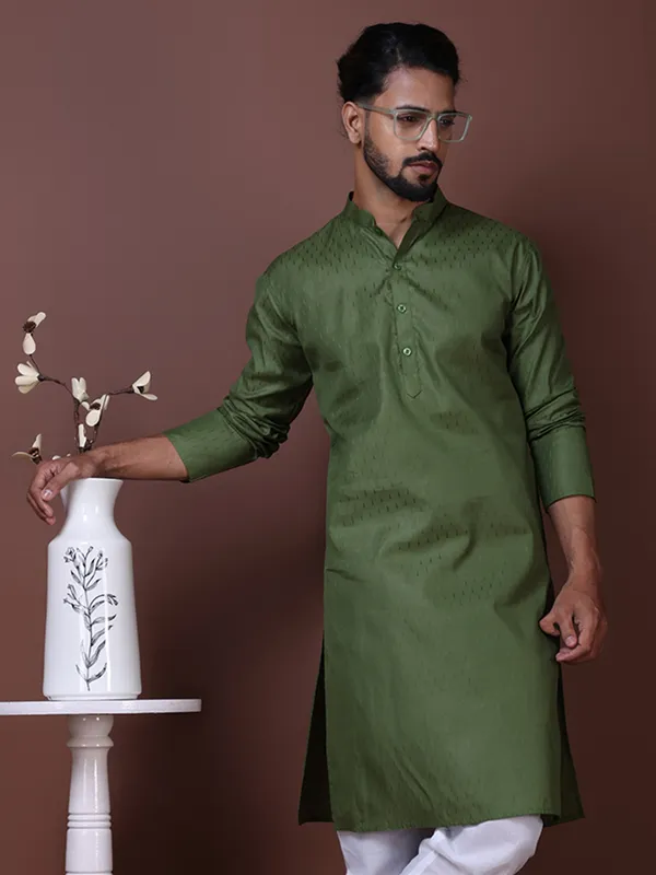 Mens_Cotton_Green_Kurta