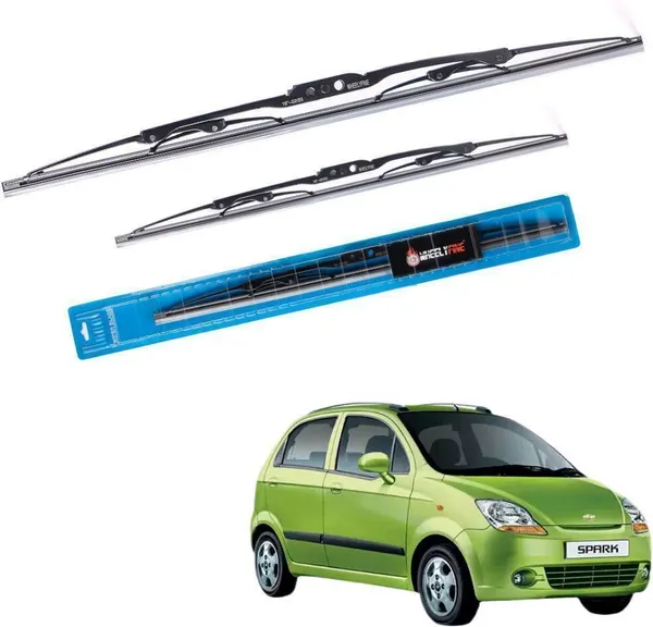 Wheelyfine_Metal_Wiper_Blade_Windshield_Wiper_(Passenger_And_Driver_Side_Wipers,_Pack_of:_2)_Chevrolet_Spark_(2004_Onwards)_Dr_22"/Pa_14"