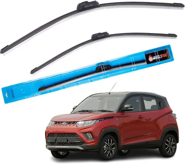 Wheelyfine_Frameless_Windshield_Wiper_(Passenger_And_Driver_Side_Wipers)_Mahindra_KUV_100_(2016_Onwards)_Dr_20"/Pa_18"