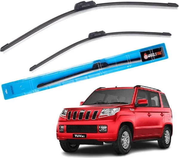 Wheelyfine_Frameless_Windshield_Wiper_(Passenger_And_Driver_Side_Wipers,_Pack_of:_2)_Mahindra_TUV_300_2015_Onwards_Dr_20"/Pa_19"