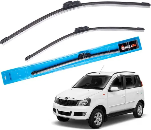 Wheelyfine_Frameless_Windshield_Wiper_(Passenger_And_Driver_Side_Wipers,_Pack_of:_2)_Mahindra_Quanto_(2012_Onwards)_Dr_24"/Pa_20"