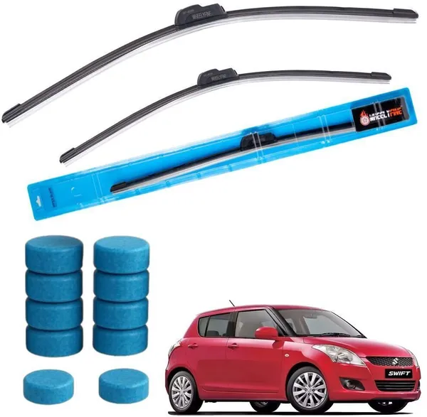 Wheelyfine_Frameless_Windshield_Wiper_(Passenger_And_Driver_Side_Wipers,_Pack_of:_2)_Maruti_Swift_2012-2017_Dr_21"/Pa_19"_|_10_pcs_Washer_Tablets
