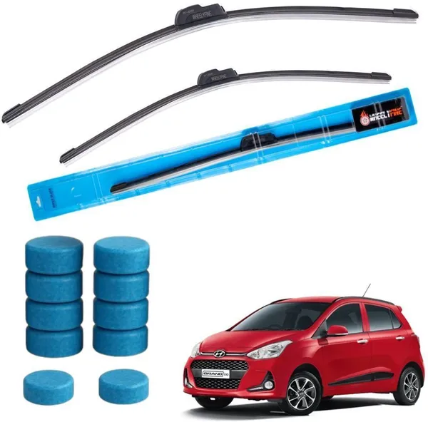 Wheelyfine_Frameless_Windshield_Wiper_(Passenger_And_Driver_Side_Wipers,_Pack_of:_2)_Hyundai_Grand_i10_2014_onwards_Dr_22"/Pa_16"_|_10_pcs_Washer_Tablets