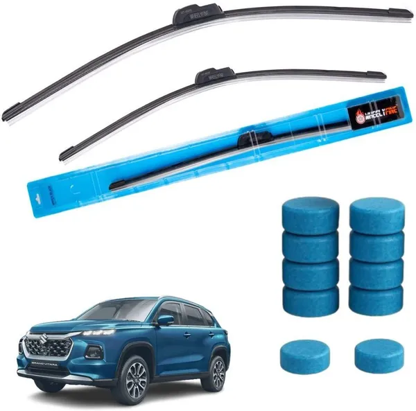 Wheelyfine_Frameless_Windshield_Wiper_(Passenger_And_Driver_Side_Wipers,_Pack_of:_2)_Maruti_Grand_Vitara_2022_+_Dr_24"/Pa_16"_|_10_pcs_Washer_Tablets