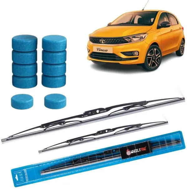 Wheelyfine_Metal_Wiper_Blade_Windshield_Wiper_(Passenger_And_Driver_Side_Wipers,_Pack_of:_2)_Tata_Tiago_2015-2019_onwards_Dr_22"/Pa_16"_|_10_pcs_Washer_Tablets
