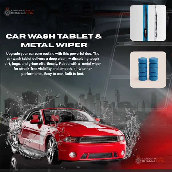 Wheelyfine_Metal_Wiper_Blade_Windshield_Wiper_(Passenger_And_Driver_Side_Wipers,_Pack_of:_2)_Hyundai_Venue_2019-2023_Dr_24"/Pa_18"_|_10_pcs_Washer_Tablets