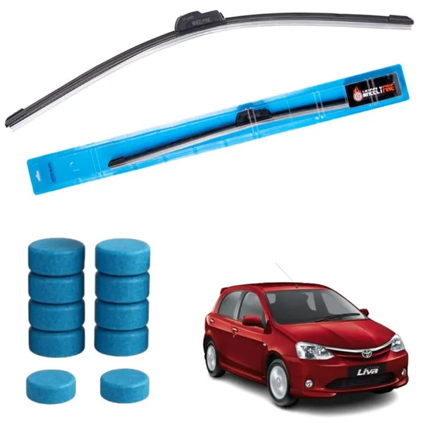 Wheelyfine_Frameless_Windshield_Wiper_(Driver_Side_Wiper,_Pack_of_1)_Toyota_Liva_2017_onwards_Dr_26"_|_10_pcs_Washer_Tablets