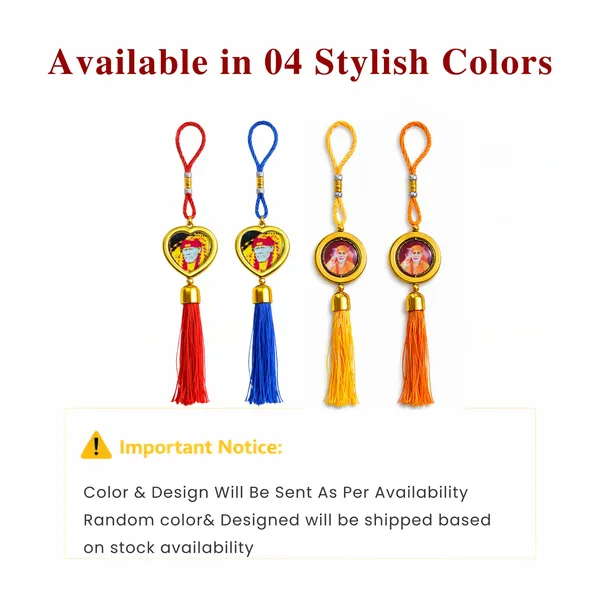 Wheelyfine_Heart_Shape/Round_Shape_Car_Hanging_Ornament_Lord_Sai_Baba_Double_Sided_Rotating_(Pack_of_3_Pcs)