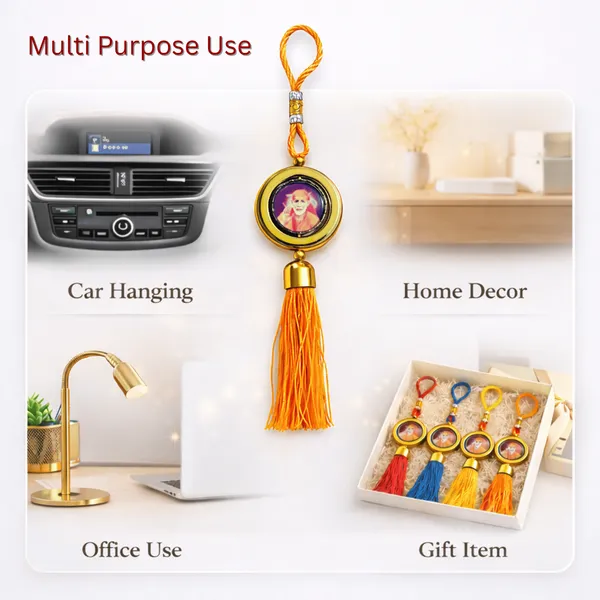 Wheelyfine_Heart_Shape/Round_Shape_Car_Hanging_Ornament_Lord_Sai_Baba_Double_Sided_Rotating_(Pack_of_3_Pcs)