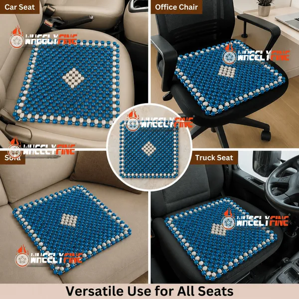 Wheelyfine_Wooden_Seat_Bead_Square_Size_Universal_Fitment_For_All_Cars,_Pack_of_1_pc_(Colour:_Blue_&_Beige))