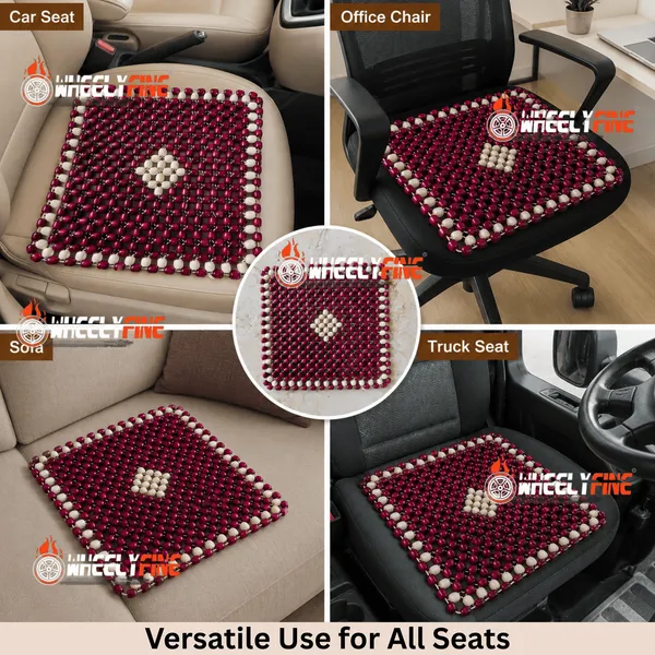 Wheelyfine_Wooden_Seat_Bead_Square_Size_Universal_Fitment_For_All_Cars,_Pack_of_1_pc_(Colour:_Cherry_Wine_&_Beige)