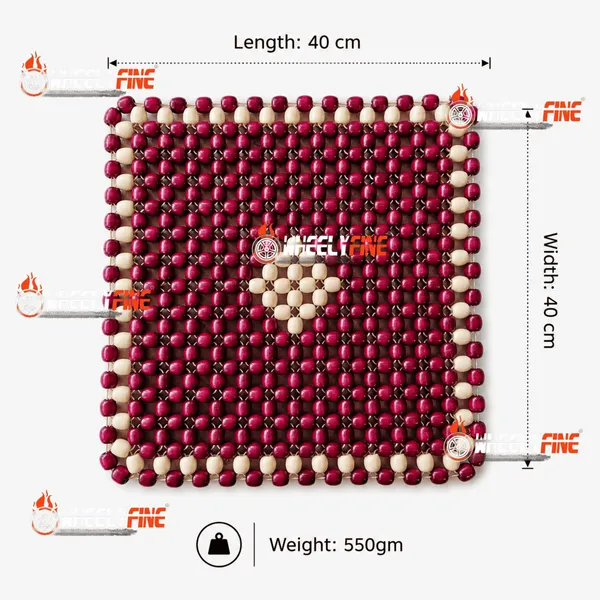 Wheelyfine_Wooden_Seat_Bead_Square_Size_Universal_Fitment_For_All_Cars,_Pack_of_1_pc_(Colour:_Cherry_Wine_&_Beige)
