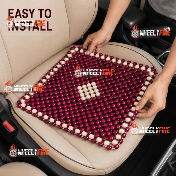 Wheelyfine_Wooden_Seat_Bead_Square_Size_Universal_Fitment_For_All_Cars,_Pack_of_1_pc_(Colour:_Cherry_Wine_&_Beige)