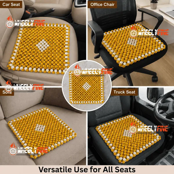 Wheelyfine_Wooden_Seat_Bead_Square_Size_Universal_Fitment_For_All_Cars,_Pack_of_1_pc_(Colour:_Yellow_&_Beige)