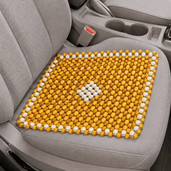 Wheelyfine_Wooden_Seat_Bead_Square_Size_Universal_Fitment_For_All_Cars,_Pack_of_1_pc_(Colour:_Yellow_&_Beige)