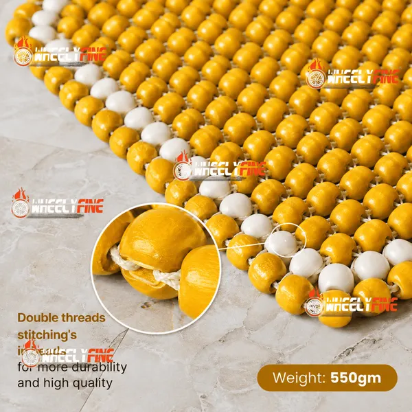Wheelyfine_Wooden_Seat_Bead_Square_Size_Universal_Fitment_For_All_Cars,_Pack_of_1_pc_(Colour:_Yellow_&_Beige)
