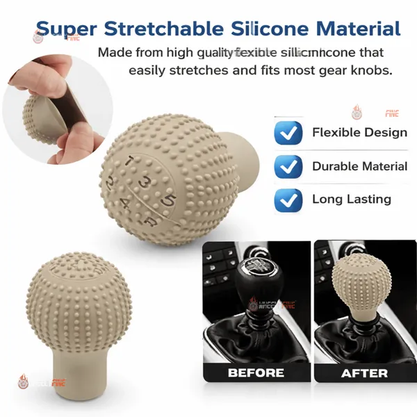 Wheelyfine_Silicon_rubber_Gear_Knob_cover_(Beige),_Pack_of_2_pcs