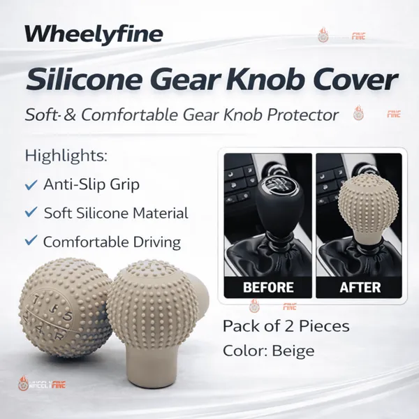Wheelyfine_Silicon_rubber_Gear_Knob_cover_(Beige),_Pack_of_2_pcs