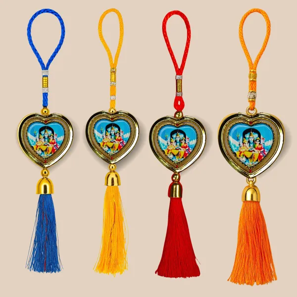 Wheelyfine_Heart_Shape_Car_Hanging_Ornament_Lord_Siva_Double_Sided_Rotating_(Pack_of_3_pcs)