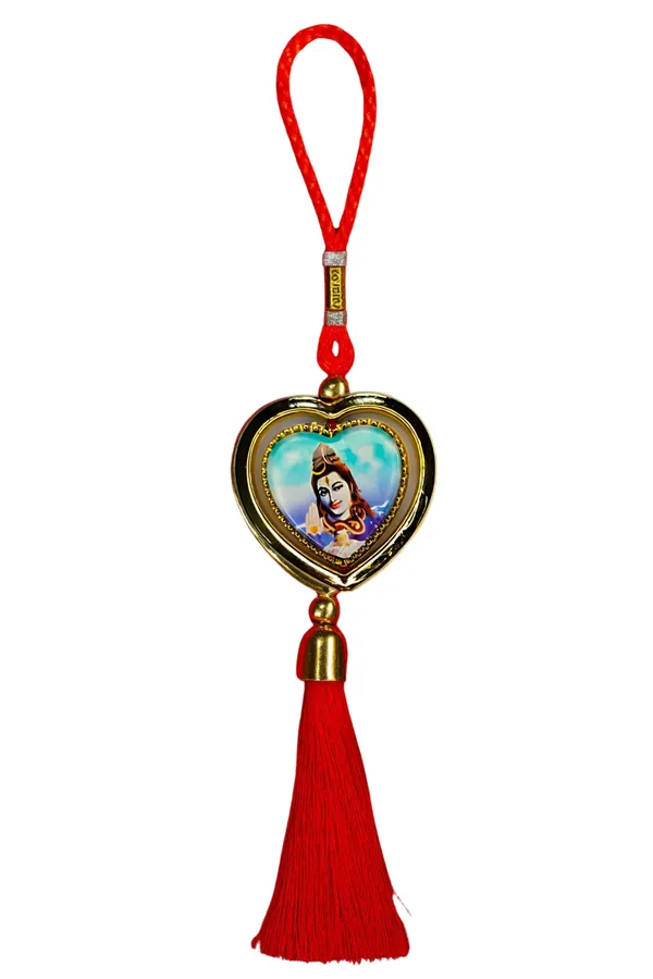 Wheelyfine_Heart_Shape_Car_Hanging_Ornament_Lord_Siva_Double_Sided_Rotating_(Pack_of_3_pcs)