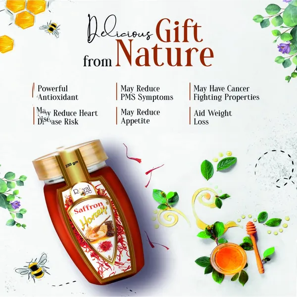 Saffron_Honey_An_Ayurvedic_Medicine_Help_In_Immune_System_&_Vitality_Booster_250Gm_Pet_Jar