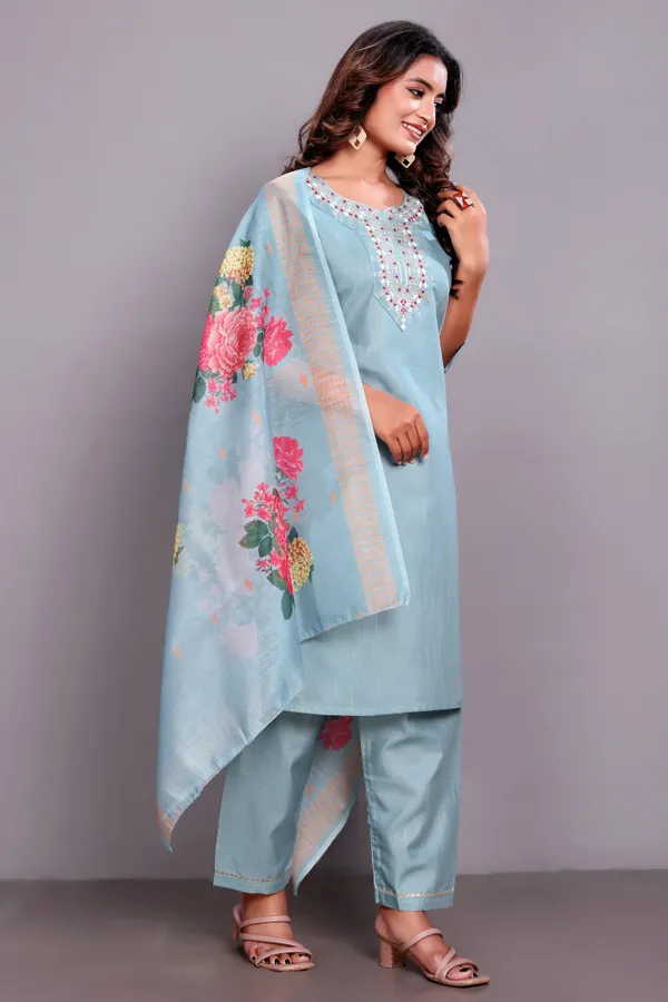 Sky_Embroidered_Traditional_Kurta_Set_with_Soft_Floral_Dupatta_for_Girls_and_Women