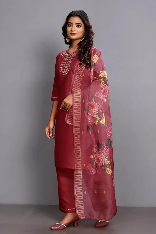Red_Cherry_Embroidered_Traditional_Kurta_Set_with_Soft_Floral_Dupatta_for_Girls_and_Women
