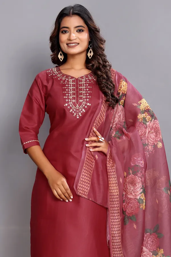 Red_Cherry_Embroidered_Traditional_Kurta_Set_with_Soft_Floral_Dupatta_for_Girls_and_Women